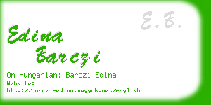 edina barczi business card